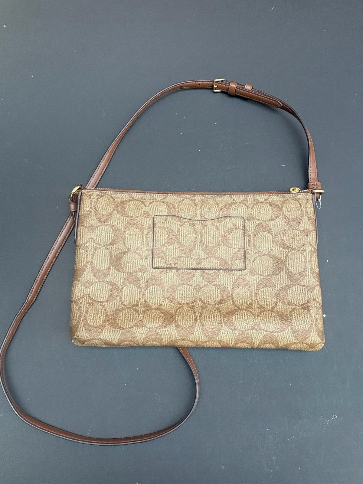 Coach Signature Canvas Crossbody Bag with Leather Trim