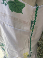 Upcycled vintage ivy print cotton tablecloth set