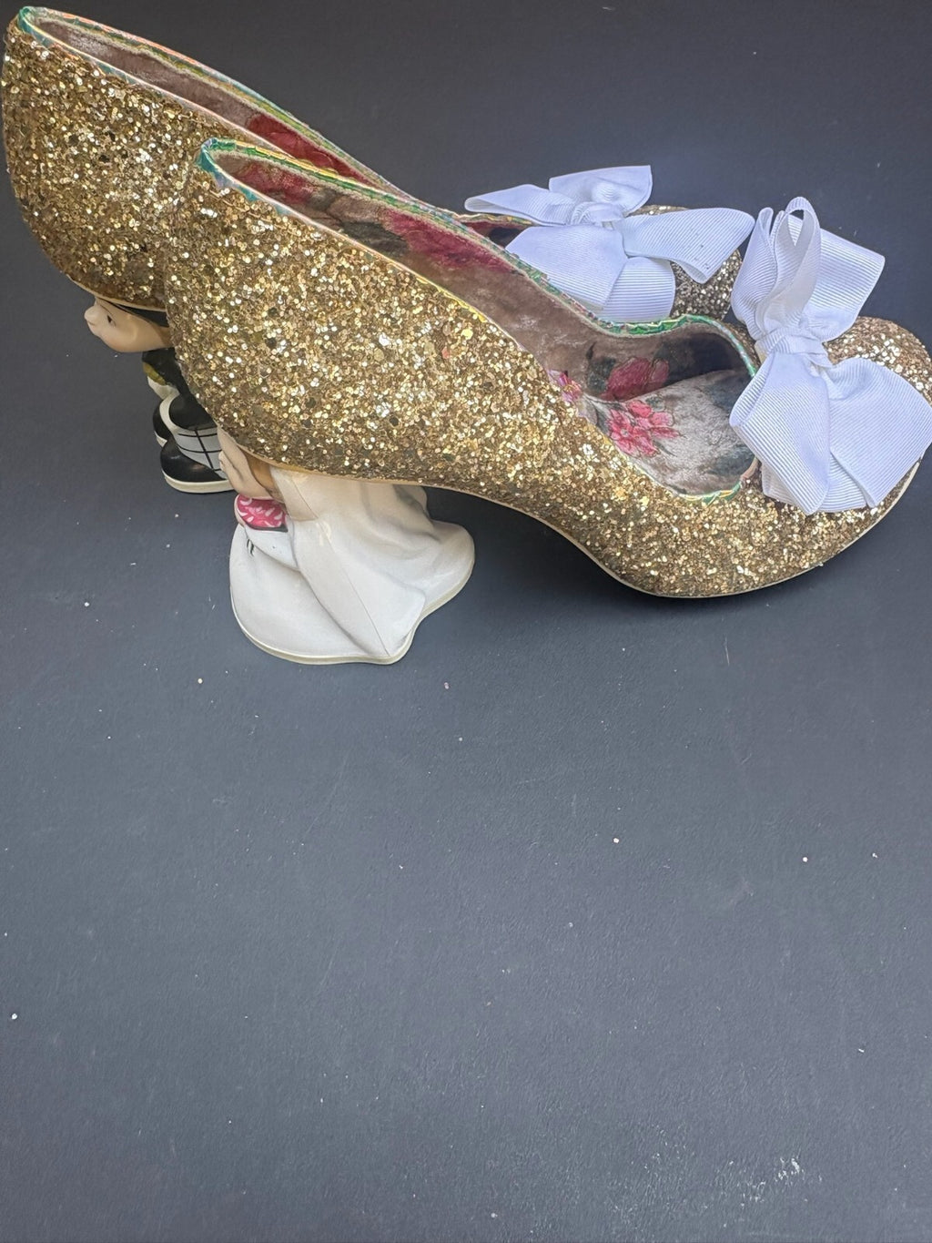 Irregular Choice NWB Gold Glitter Wedding Heels