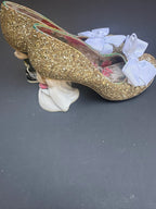 Irregular Choice NWB Gold Glitter Wedding Heels