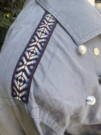 Upcycled cropped men's dress shirt - jellyfish