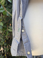 Upcycled cropped men's dress shirt - jellyfish