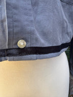 Upcycled cropped men's dress shirt - jellyfish