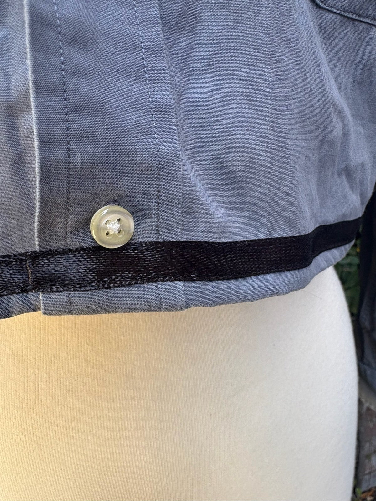 Upcycled cropped men's dress shirt - jellyfish