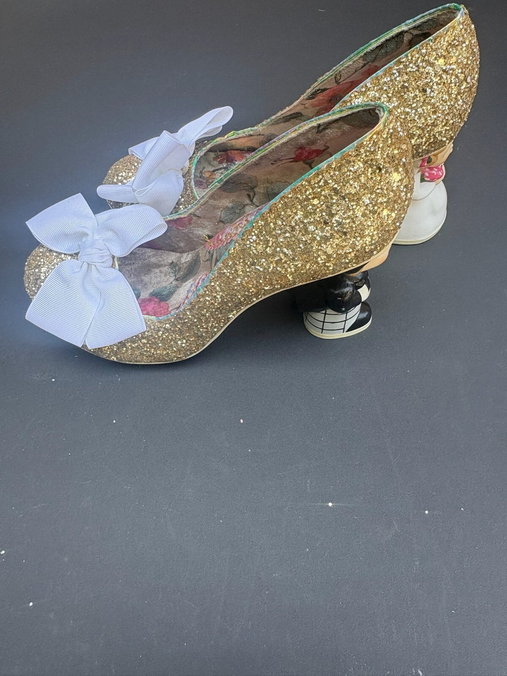 Irregular Choice NWB Gold Glitter Wedding Heels
