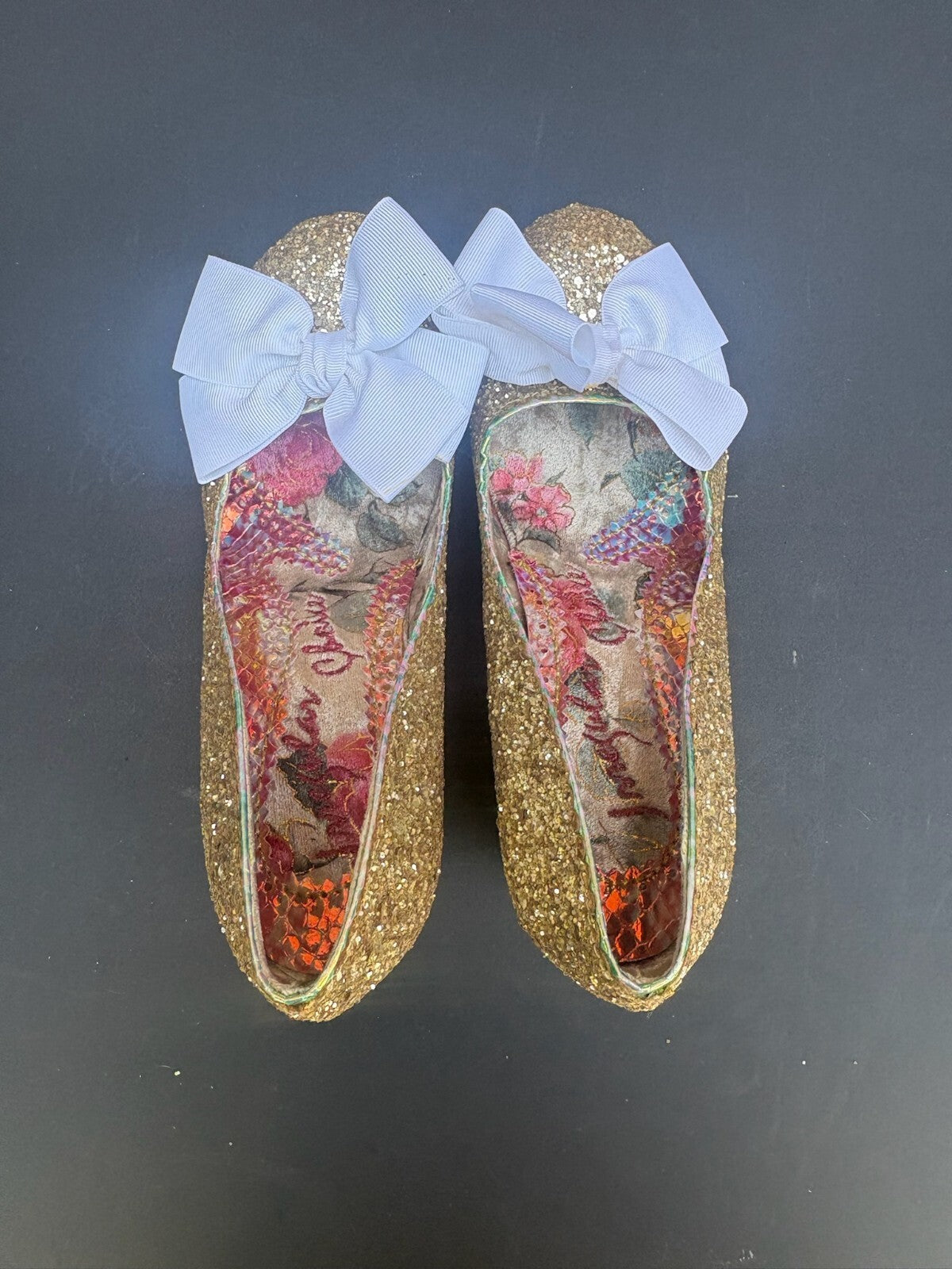 Irregular Choice NWB Gold Glitter Wedding Heels