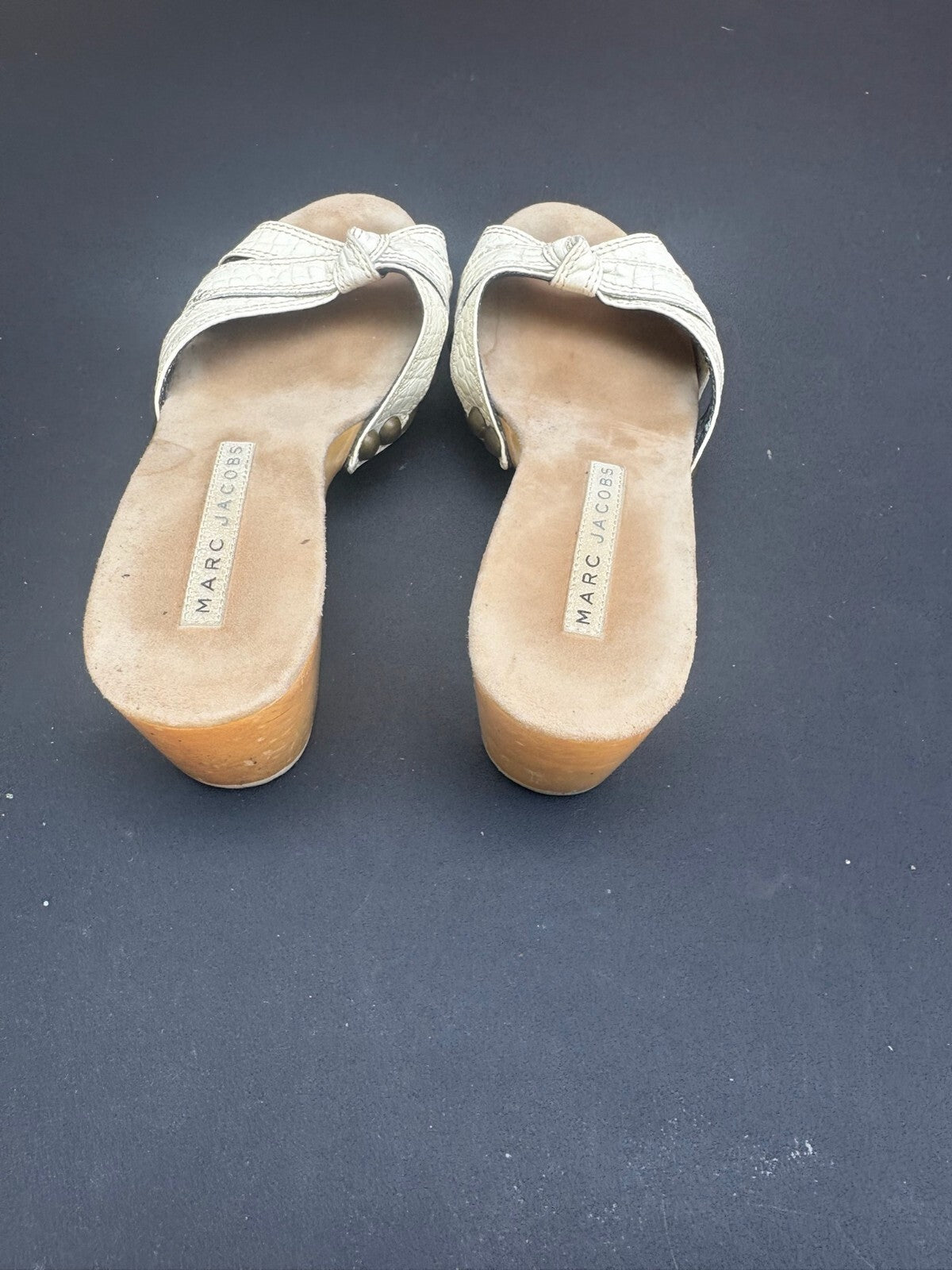 Marc Jacobs	vintage Y2K white leather studded mules