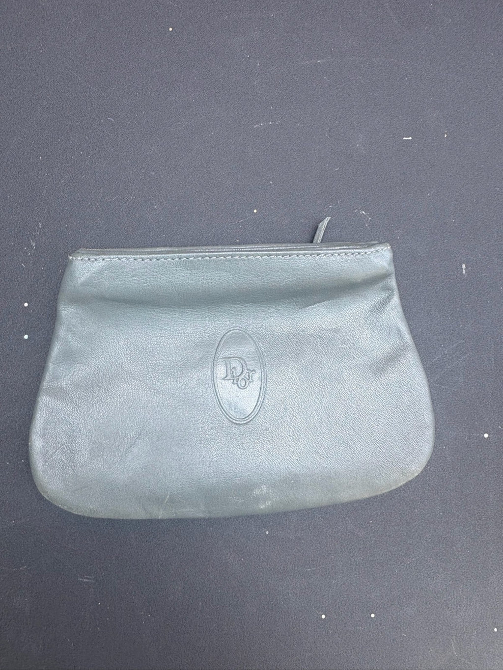 Dior NWT Vintage Gray Leather wallet coin purse