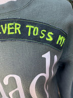 Upcycled AI Could Never... crewneck sweatshirt appliqué