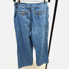 Liz Wear vintage pleated cropped medium wash deck pant