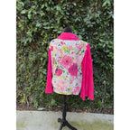Upcycled Shower Curtain Shacket - pink floral
