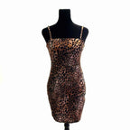 Forever 21 strappy cheetah print body con mini dress