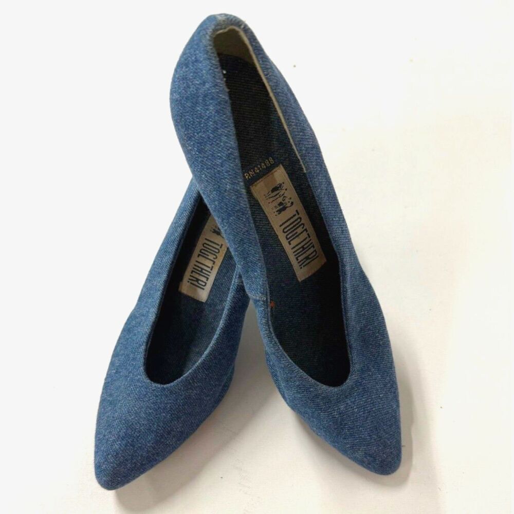 Together	Blue denim pumps vintage 80s