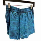 & Other Stories blue print drawstring shorts