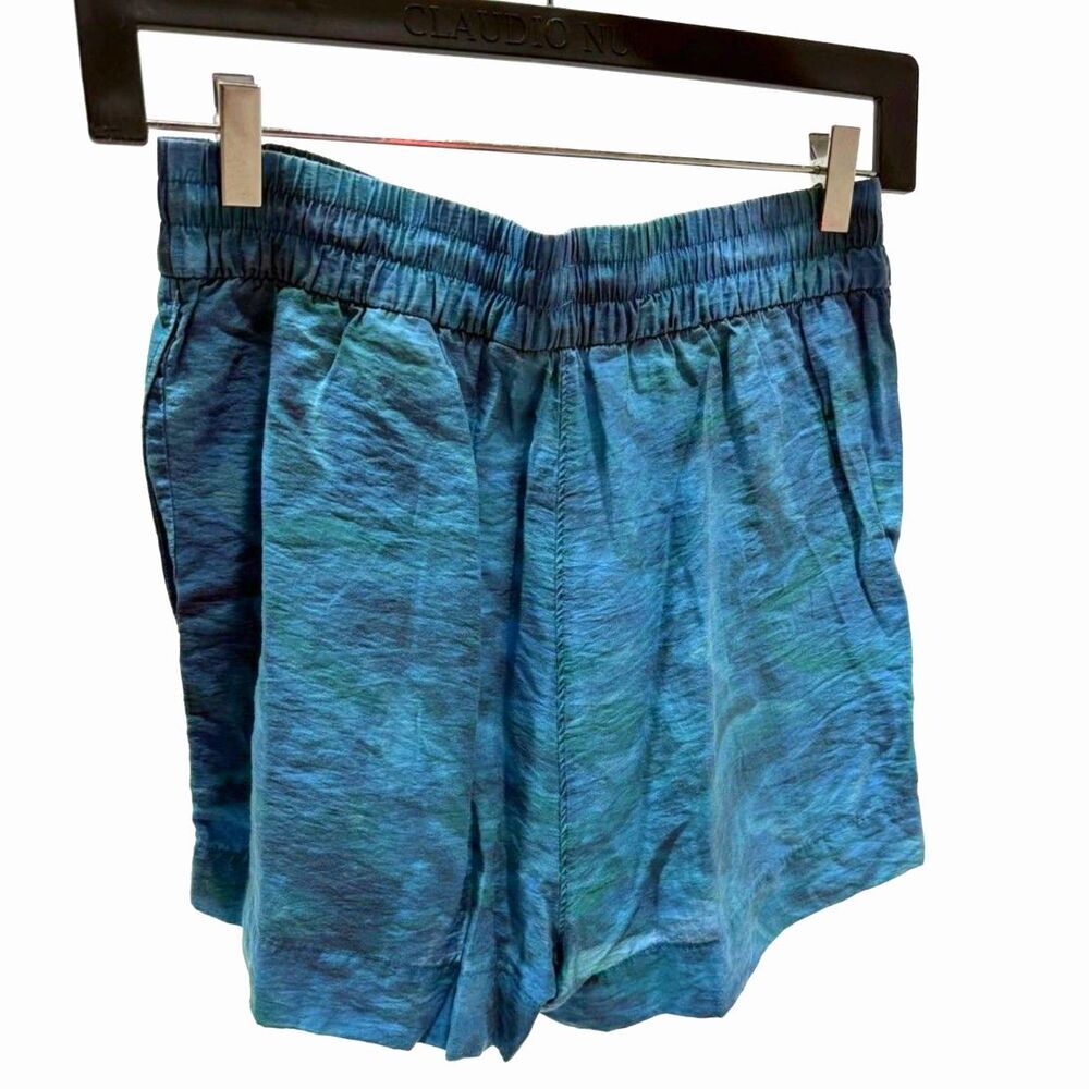 & Other Stories blue print drawstring shorts