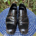 PRADA men's black leather loafer / dress shoe