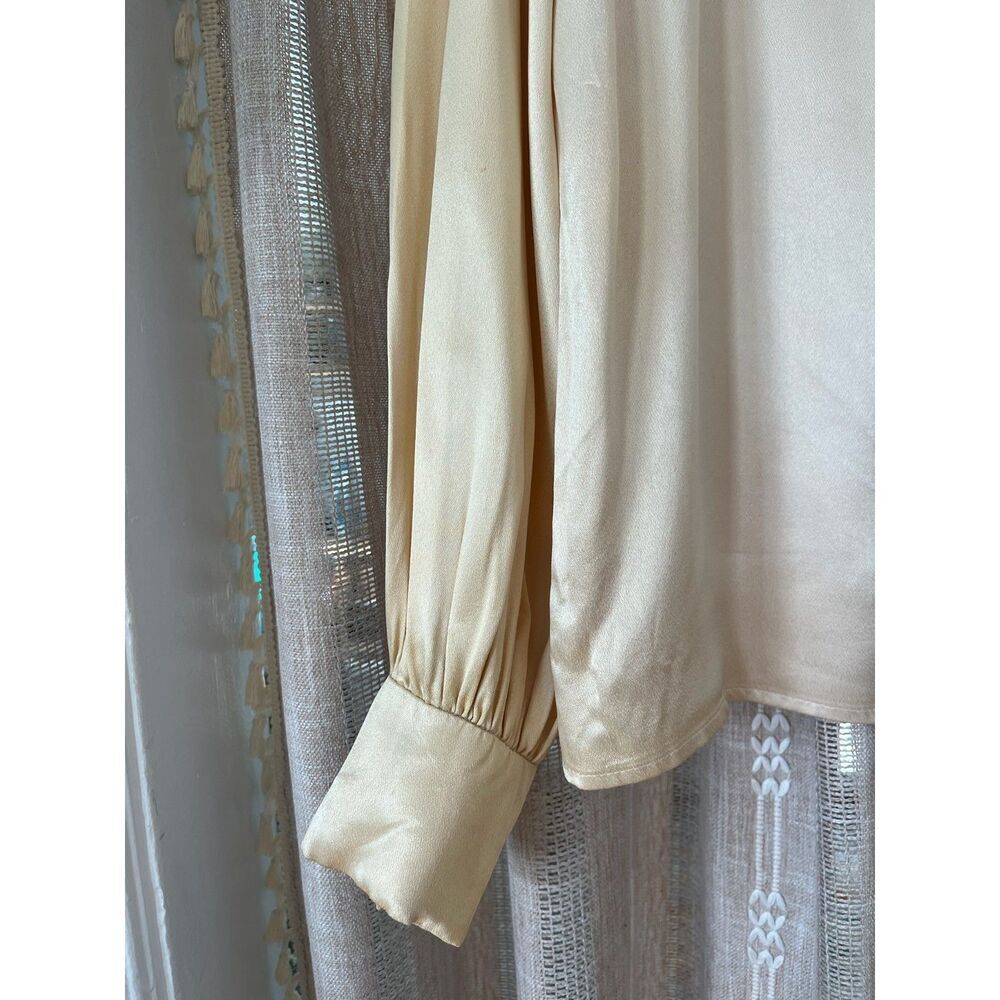 Vintage Ann Taylor Buttercream Satin Blouse