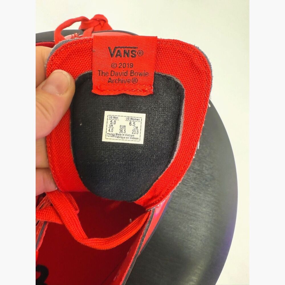 Vans	NWT David Bowie Ziggy Stardust Red Patent Leather High Tops