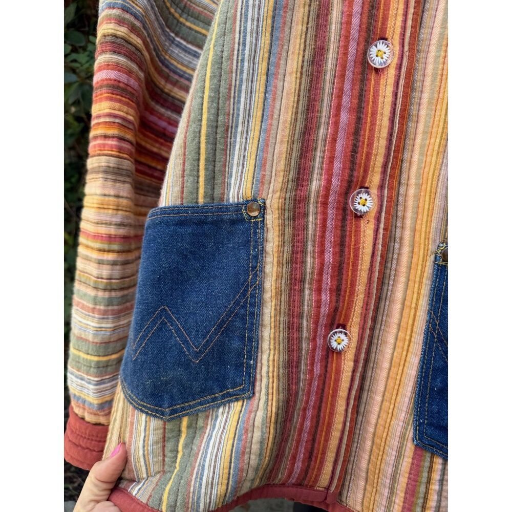 Upcycled Striped Quilt Chore Coat