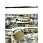 Rock Etiquette distressed denim mini skirt, light wash