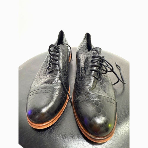 Cole Haan Black Leather Lace Up Wing Tips