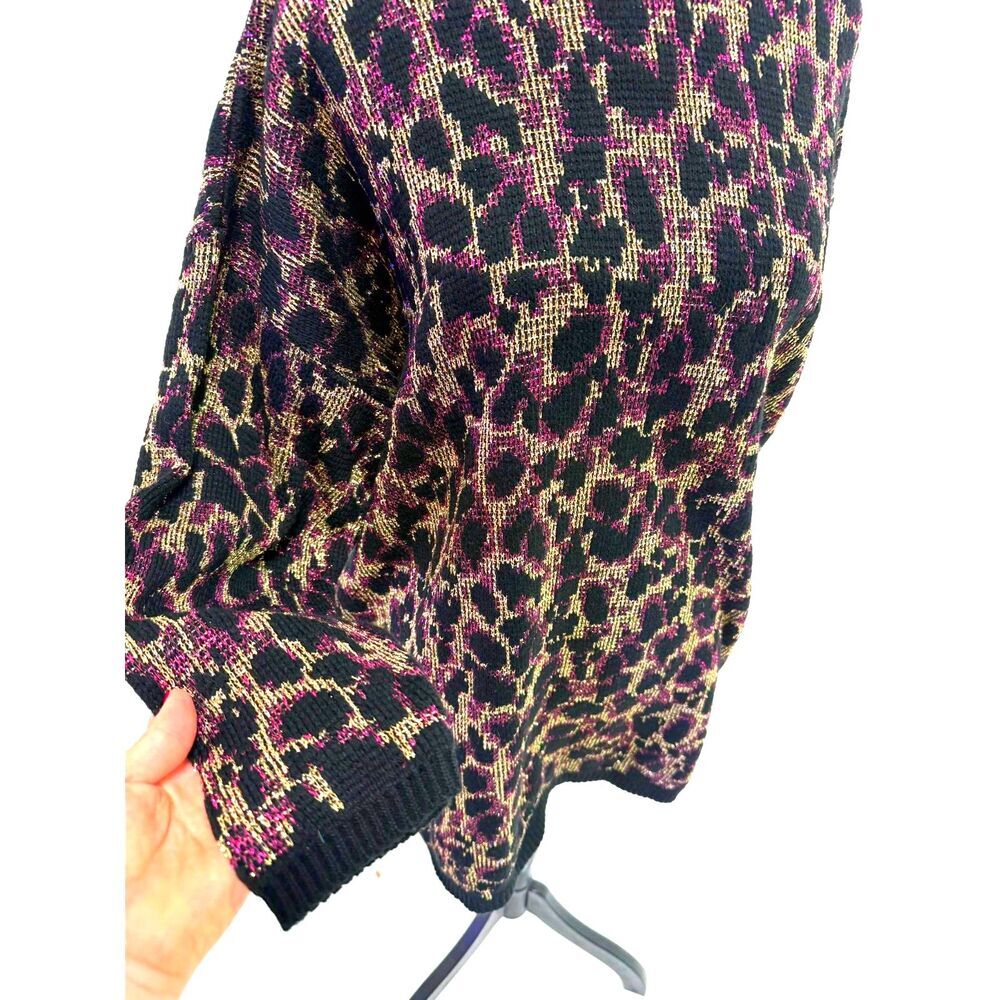 Just for Women vintage animal print gold glitter sweater