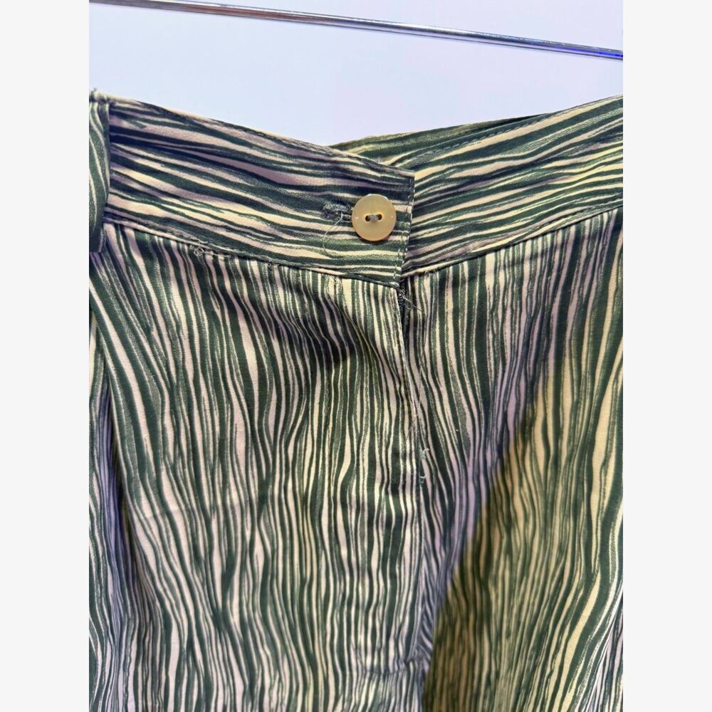 DeVille green & cream stripe print culotte skimmer shorts