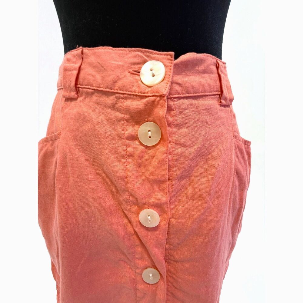United Colors of Benetton vintage peach linen knee length a line skirt