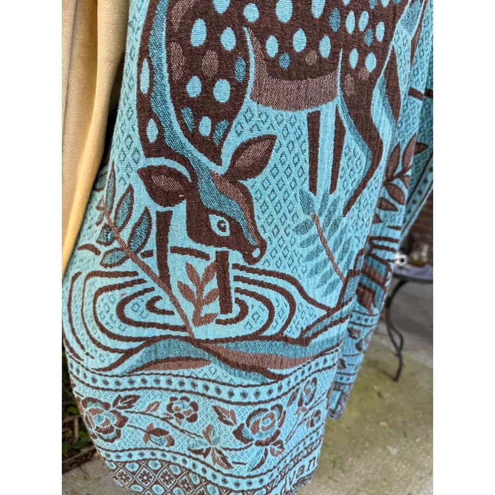 Upcycled Blanket & Curtain Hoodie - Deer Blanket