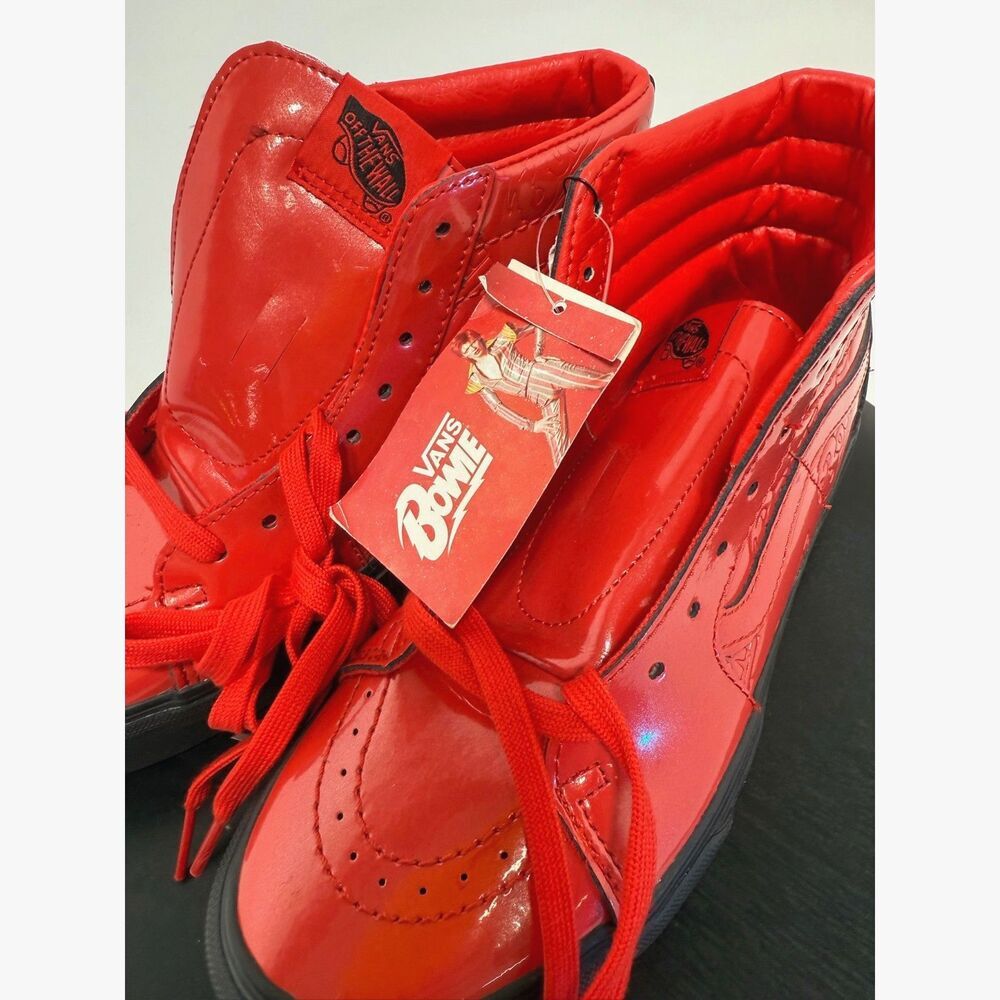 Vans	NWT David Bowie Ziggy Stardust Red Patent Leather High Tops
