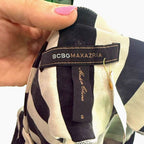 BCBGMAXAZRIA black & white vertical stripe mini shift dress