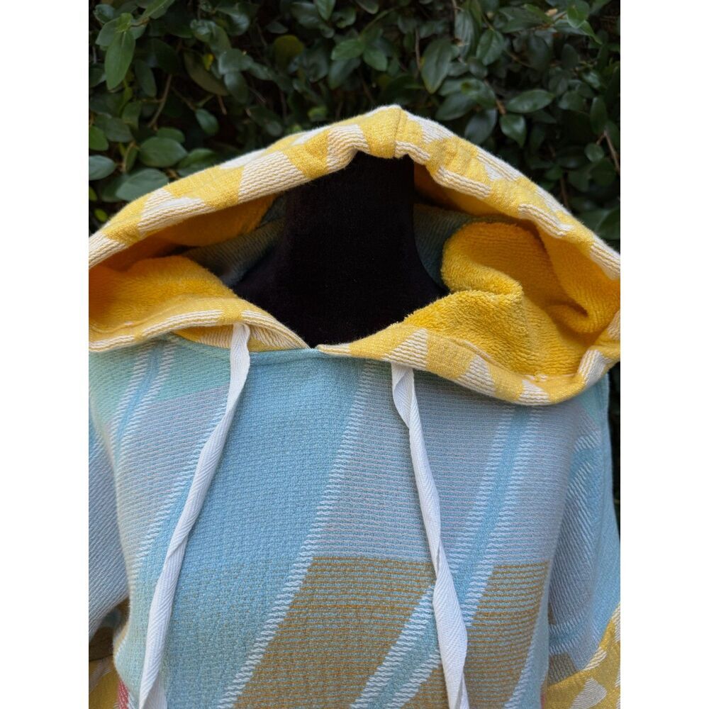 Upcycled Towel Hoodie - Blue & Yellow Beach Towels