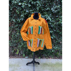 Upcycled Chore Coat - Vintage tent & crochet blanket