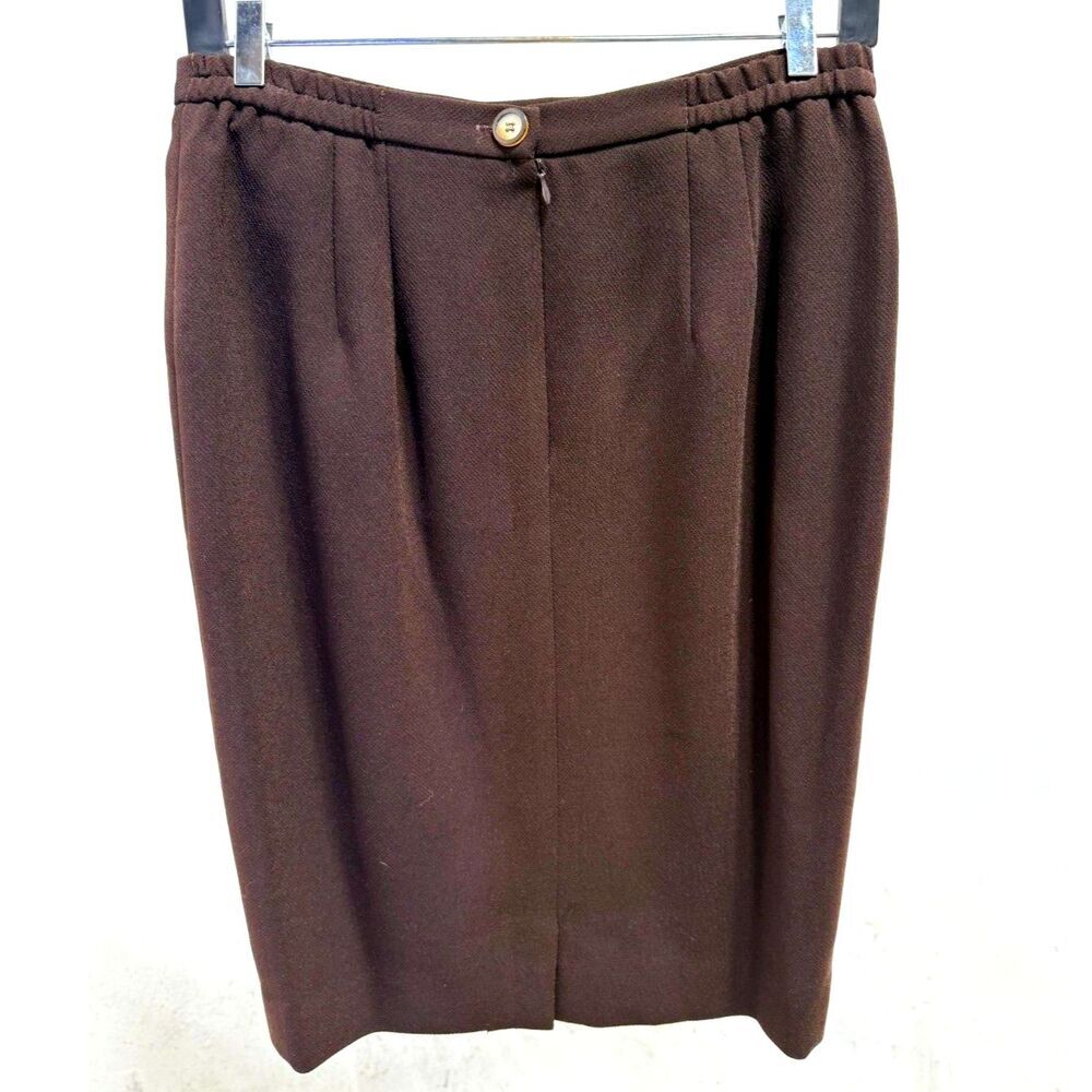 Lily & Taylor Vintage Made in USA brown embellished skirt suit set