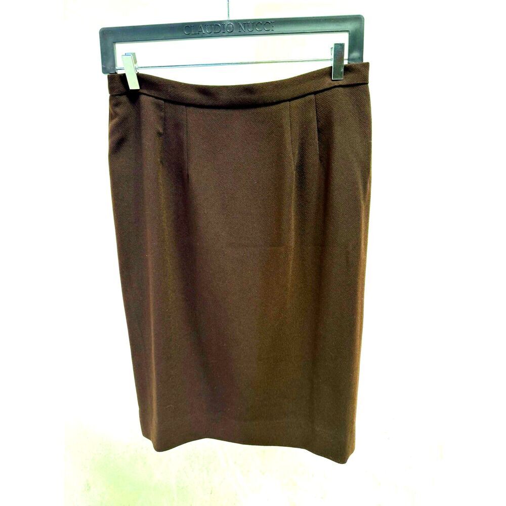 Lily & Taylor Vintage Made in USA brown embellished skirt suit set