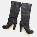 BCBG Mandy boot - Leather knee-high Moto Boots With Rubber Heel Cap