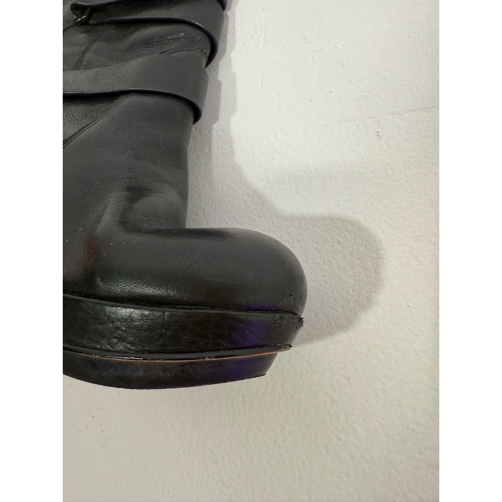 BCBG Mandy boot - Leather knee-high Moto Boots With Rubber Heel Cap