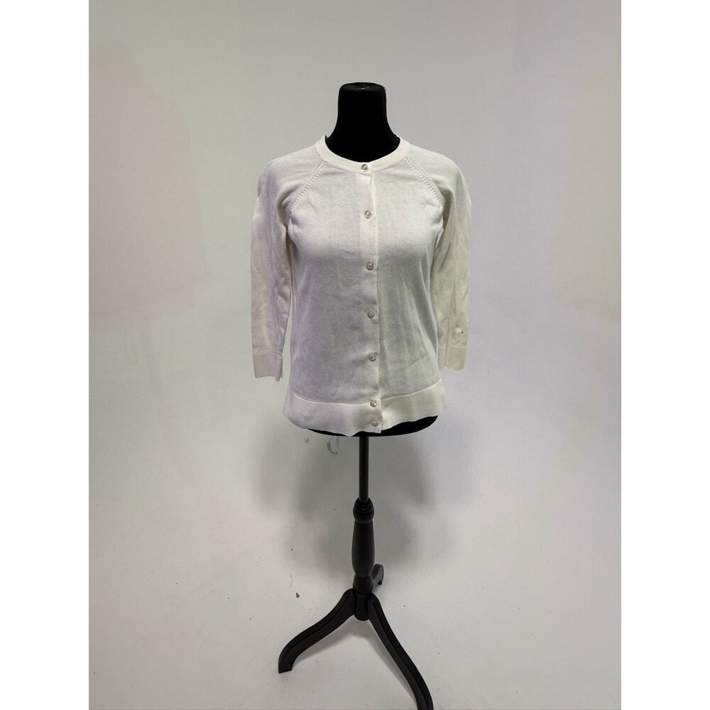 Pendleton cream 100% cotton cardigan 3/4 length sleeve